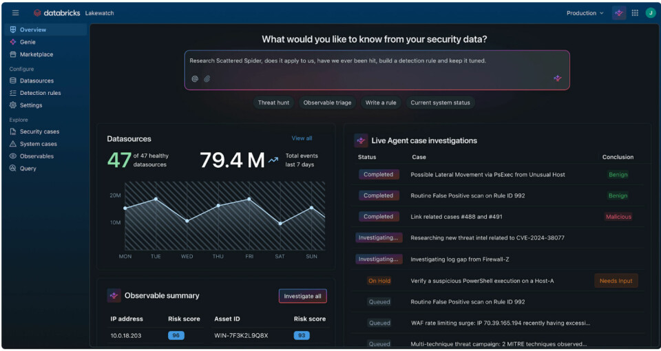 Databricks Lakewatch screenshot.